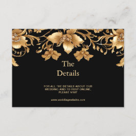 Tarjeta Gold Black Ornate Floral Detail