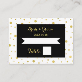 Tarjeta Gold Confetti Black Boda Table Place