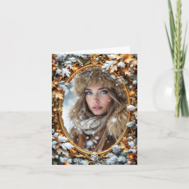 Tarjeta Gold Custom Image Winter Frame