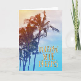 Tarjeta Gold Dreams Kauai Palm Trees