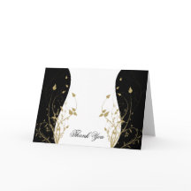 Tarjeta Gold Floral Curvada