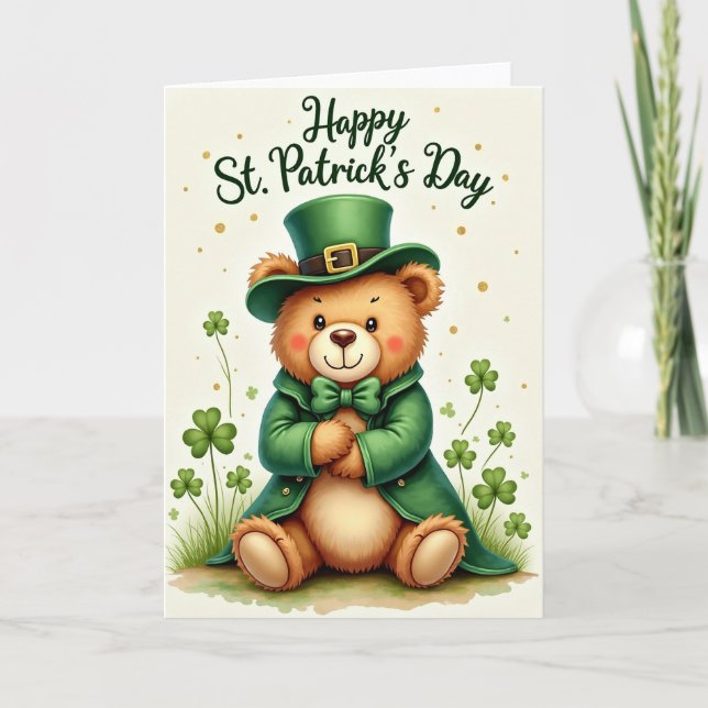 Tarjeta Gold Glitter St Patricks Day Card (Anverso)