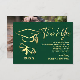 Tarjeta Gold Green Modern Graduation