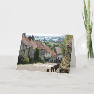 Tarjeta Gold Hill, Shaftesbury, Dorset, Inglaterra- Cumple