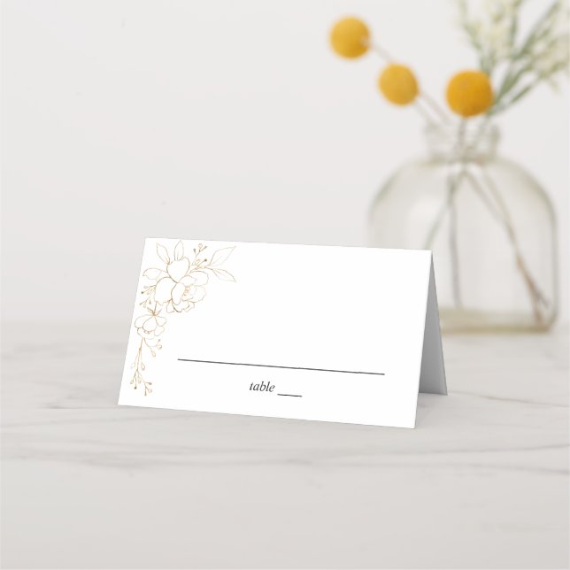 Tarjeta Gold Lined Floral Gold Place (Anverso)