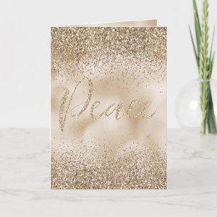 Tarjeta Gold Luxe Purpurina Peace
