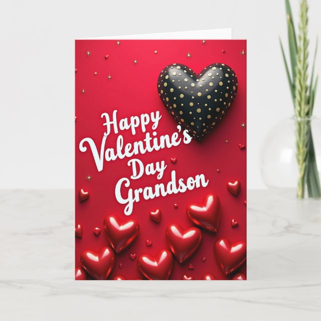 Tarjeta Gold Polka Dot Heart Card (Anverso)
