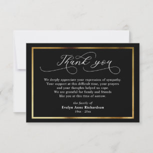 Tarjeta Gold Script de reconocimiento de simpatía