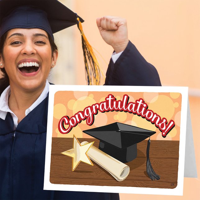 Tarjeta Gold Star de felicitaciones por graduación (Subido por el creador)