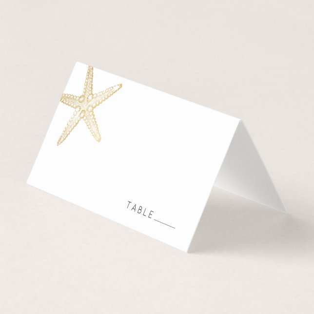 Tarjeta Gold Starfish Elegant Seashell Place (Anverso)