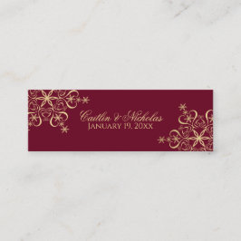 Tarjeta Gold y Burgundy Snowflake Place