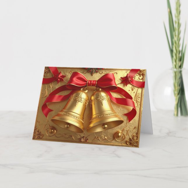 Tarjeta Golden Bells Holiday Card (Anverso)