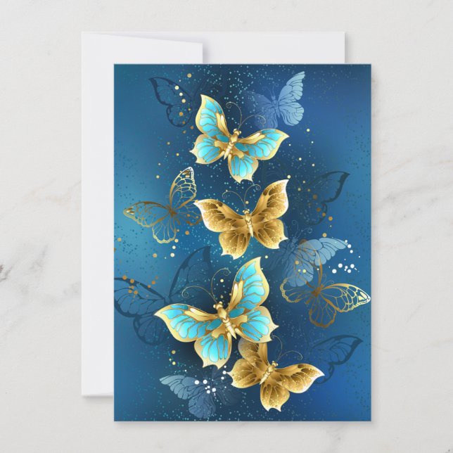 Tarjeta Golden butterflies (Anverso)