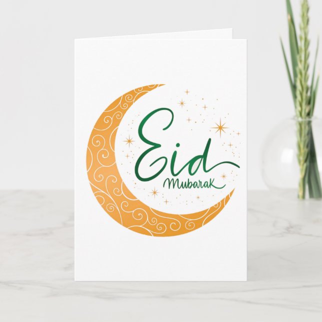 Tarjeta Golden Eid Mubarak (Anverso)