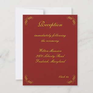 Tarjeta Golden Fairy Tale Reception (roja)