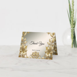 Tarjeta Golden Floral de agradecimiento