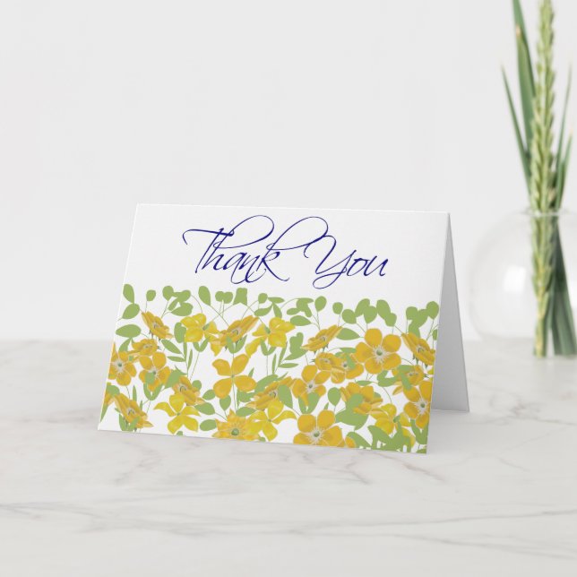 Tarjeta Golden Floral de agradecimiento (Anverso)