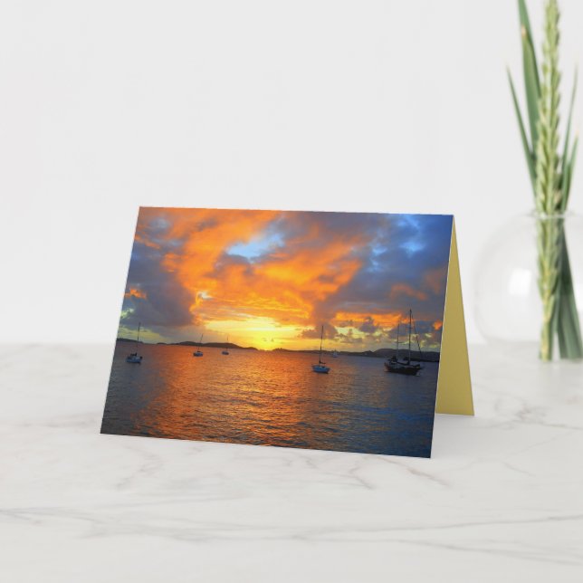 Tarjeta Golden Frank Bay Sunset, St. John, EE.UU. (Anverso)