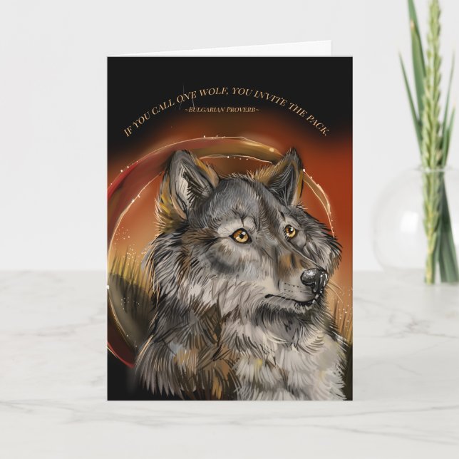 Tarjeta Golden Gaze Wolf (Anverso)