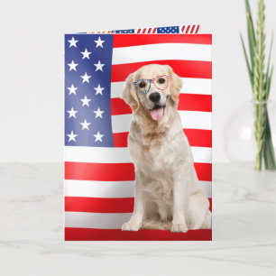 Tarjeta Golden Retriever 4 de julio