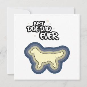 Tarjeta Golden Retriever Azul Mejor Papá Perro de Todos lo