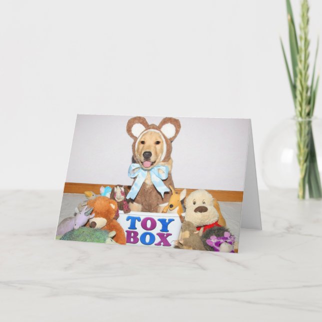 Tarjeta Golden Retriever Beary Happy Birday (Anverso)