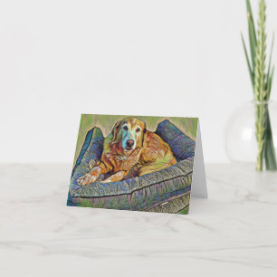 Tarjeta Golden Retriever Chilling Out Doble Greeting Card