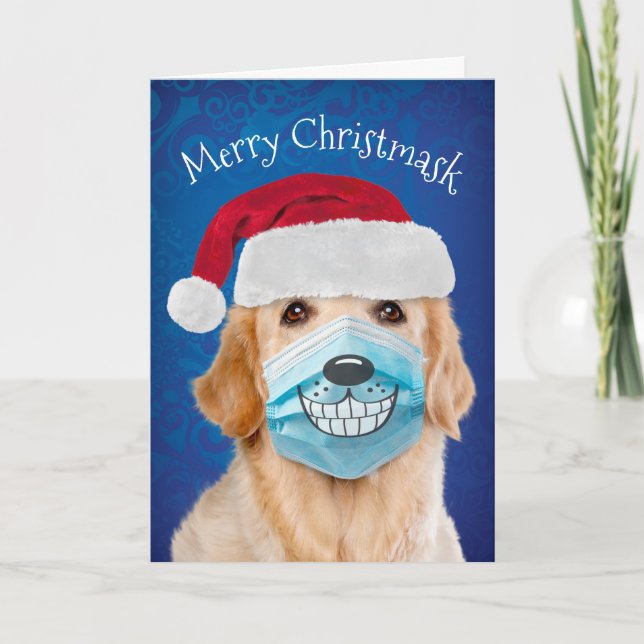 Tarjeta Golden Retriever con máscara de máscara (Anverso)