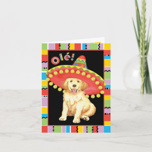 Tarjeta Golden retriever de la fiesta