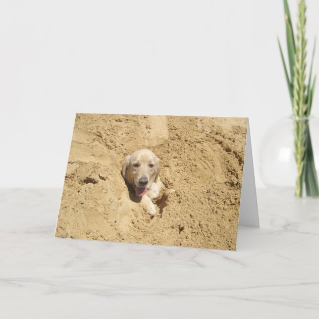 Tarjeta Golden retriever divertido (Anverso)