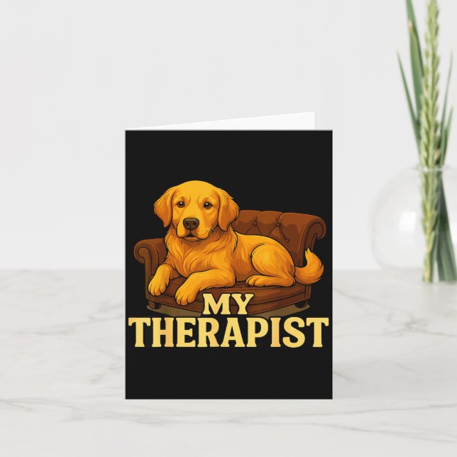 Tarjeta Golden Retriever Dog Clothes For Humans My Therast (Anverso)