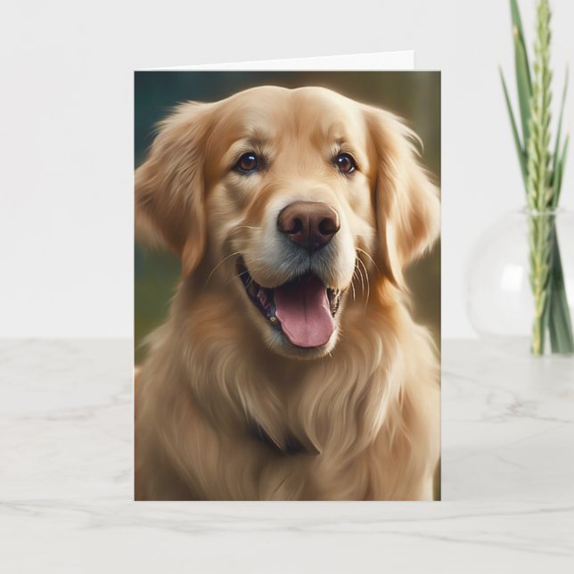 Tarjeta Golden Retriever Dog Portrait Blank Greet (Anverso)