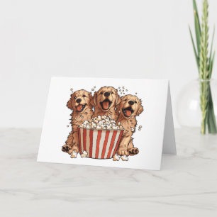 Tarjeta Golden Retriever Dogs Movie Popcorn Bucket