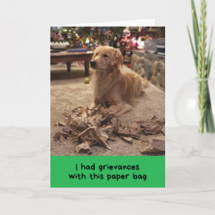 Tarjeta Golden Retriever Expresando sus Quejas en Vacacion
