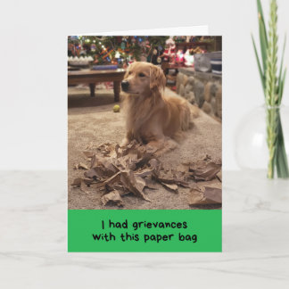 Tarjeta Golden Retriever Expresando sus Quejas en Vacacion
