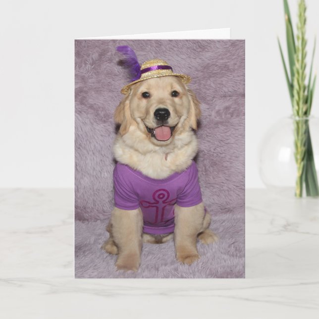 Tarjeta Golden Retriever Fabulous Puppy Birthday  (Anverso)