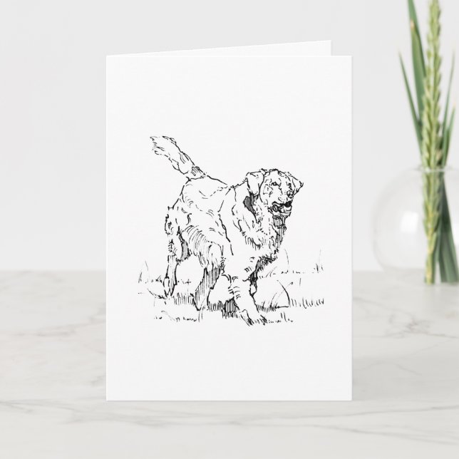 Tarjeta Golden Retriever Feliz, Personalizado (Anverso)