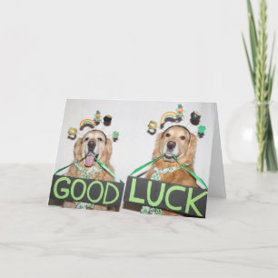 Tarjeta Golden Retriever Good Luck St. Patrick's Day