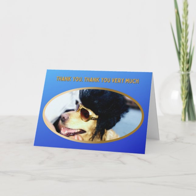 Tarjeta Golden Retriever Gracias. Muchas Gracias (Anverso)