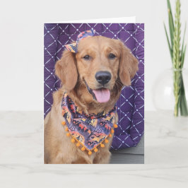 Tarjeta Golden Retriever Halloween greeting card