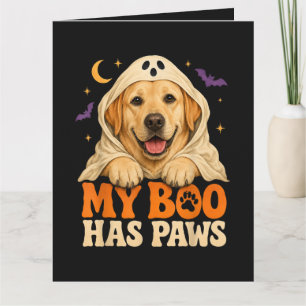 Tarjeta Golden Retriever Halloween Patas Espeluznantes