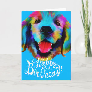 Tarjeta Golden Retriever Happy Birthday
