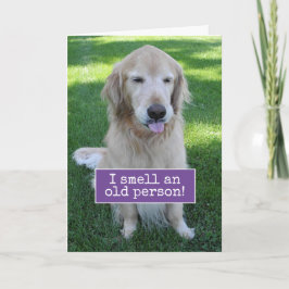 Tarjeta Golden Retriever Huele A Aniversario De Una Person