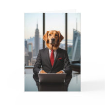 Golden Retriever in Business Suite para el cumplea