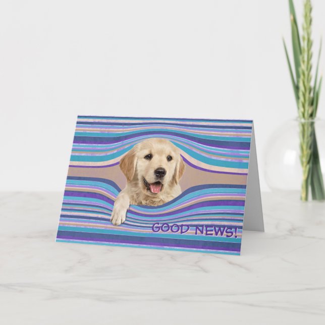 Tarjeta Golden Retriever In Stripes Birthday Humor (Anverso)