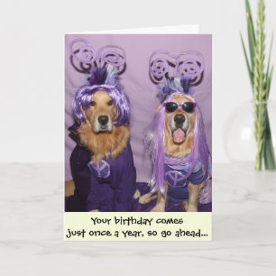 Tarjeta Golden Retriever Paint the World Purple Birthday