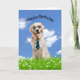 Tarjeta Golden Retriever Para Cumpleaños