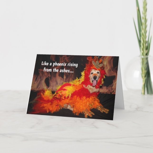 Tarjeta Golden Retriever Phoenix Rising (Anverso)