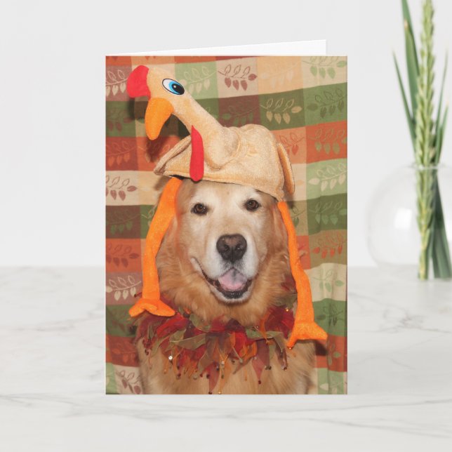 Tarjeta Golden Retriever Plucking Perfect Thankending (Anverso)