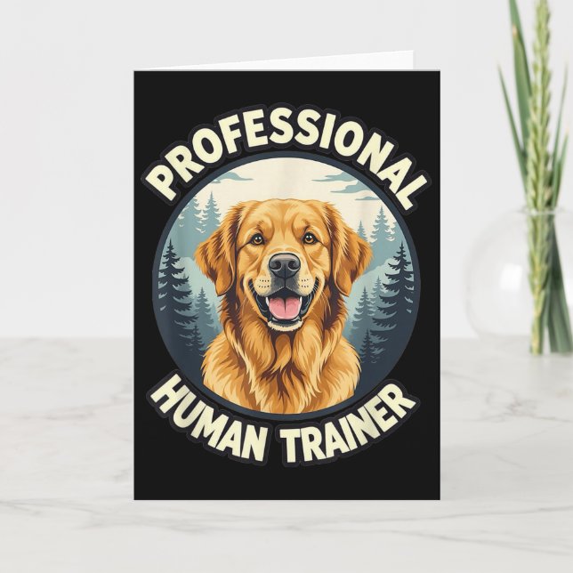 Tarjeta Golden Retriever Professional Human Trainer Funny  (Anverso)